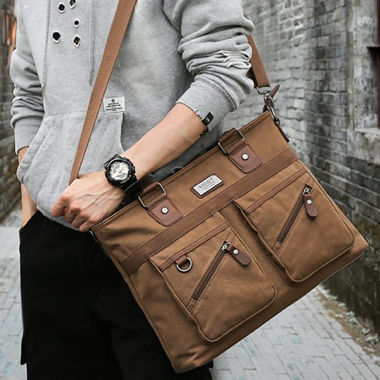 New Men's Handbag Canvas Business Briefcase