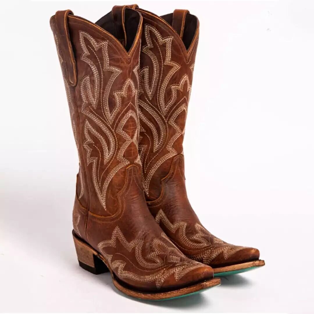 Plus Size Embroidered Pointed Women's Long Rider Boots