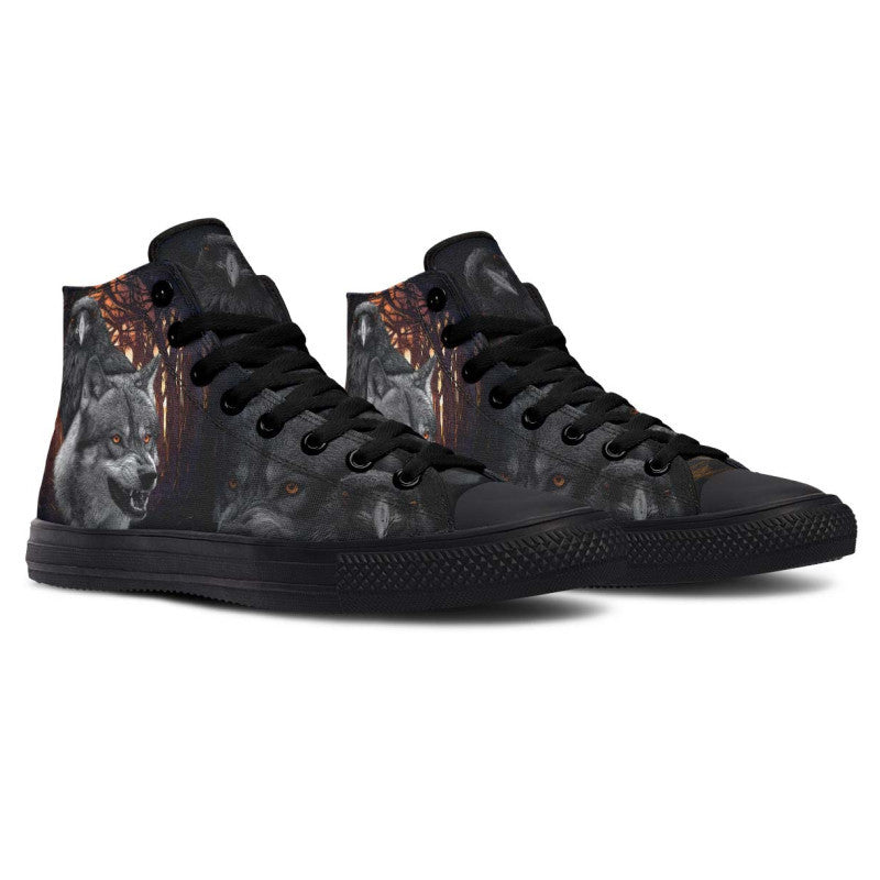 Printed Couple High Top Canvas Shoes