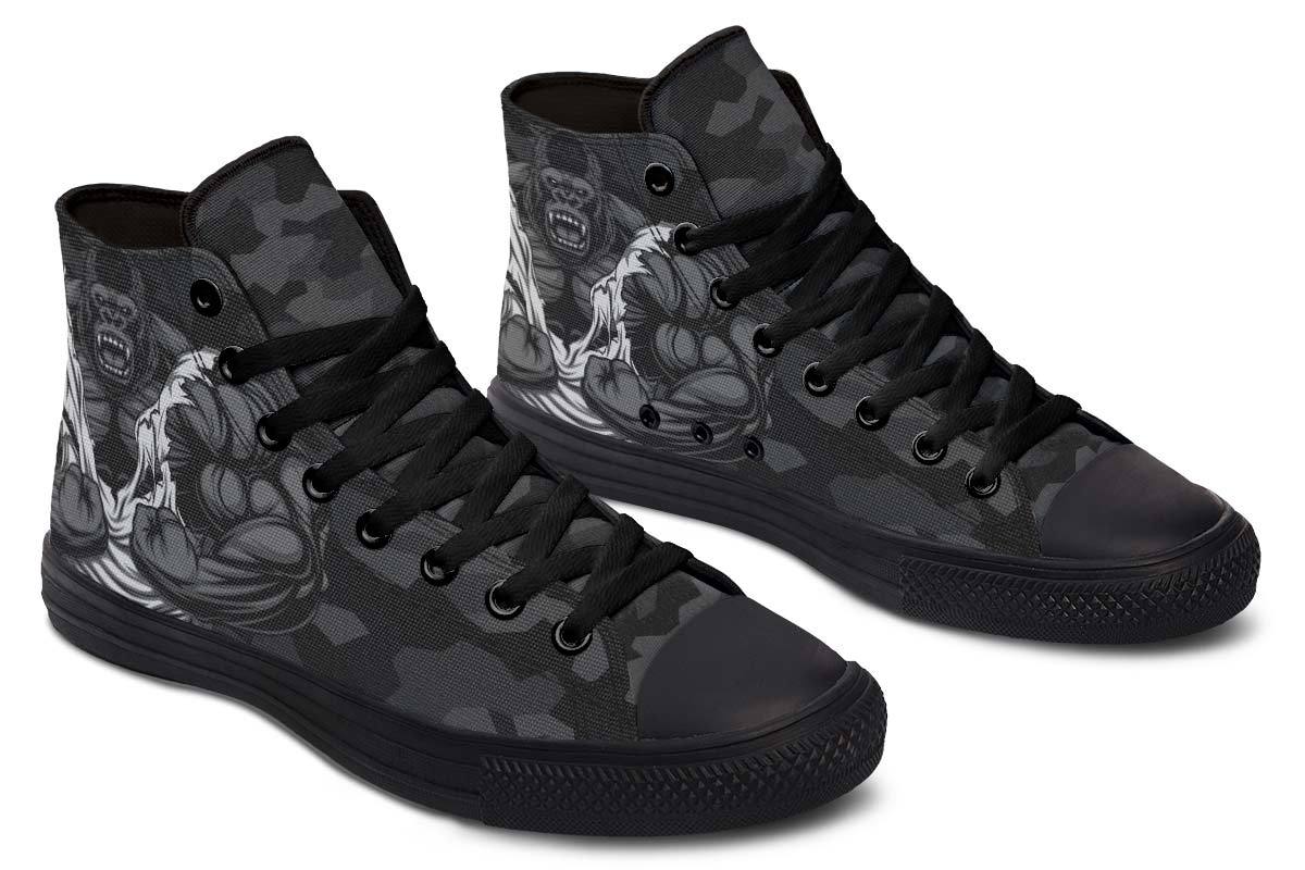 Printed Couple High Top Canvas Shoes