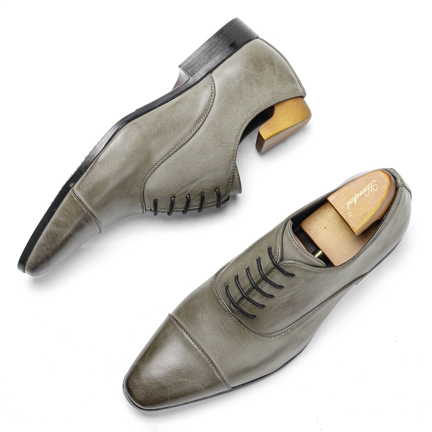 High-end Pointed Oxford Business Shoes Comfortable Classic British Retro Rub Colored Dress Shoes