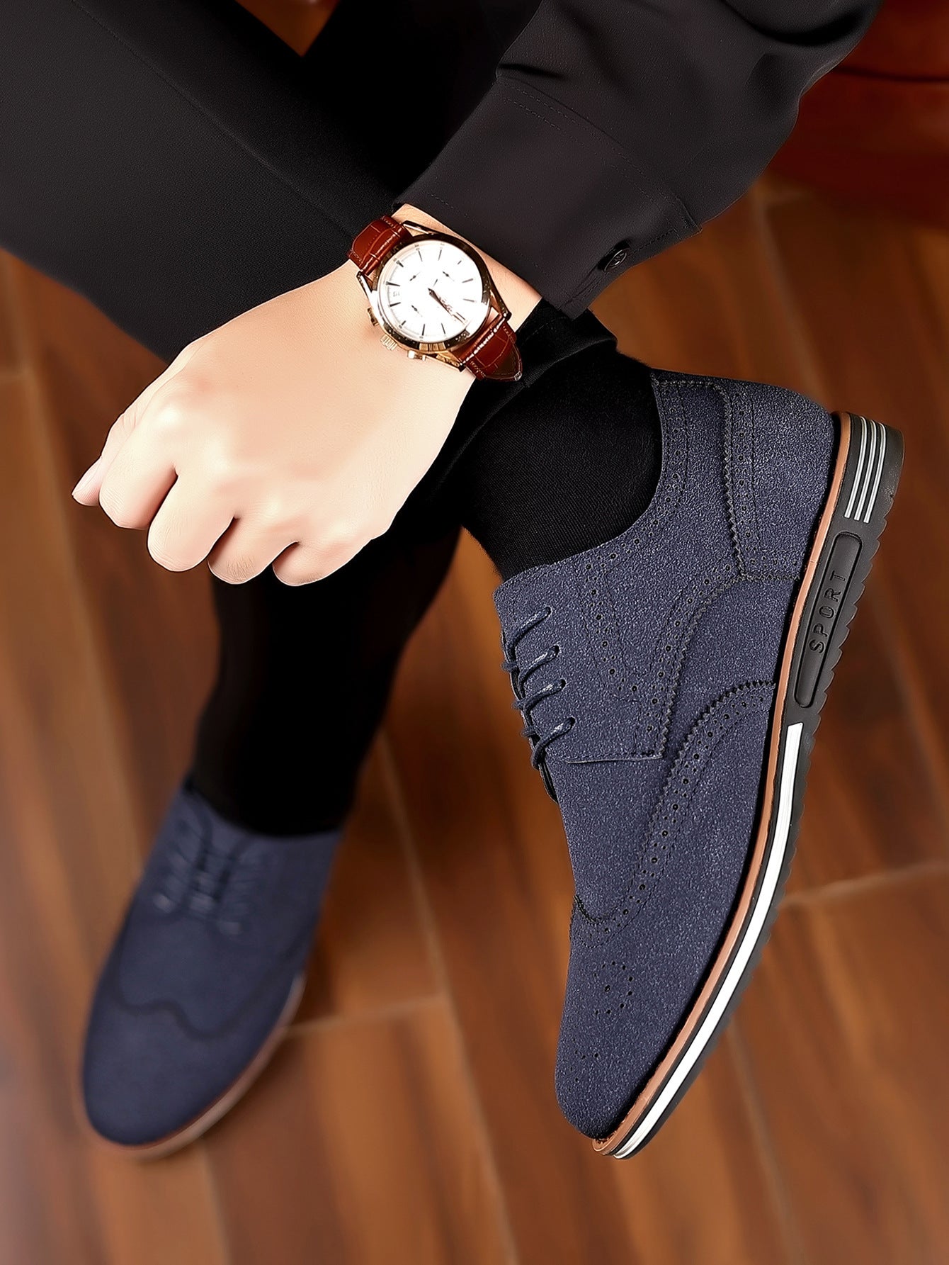 New Men's Casual Shoes Plus Size Matte Low-top Shoes Suede Leather